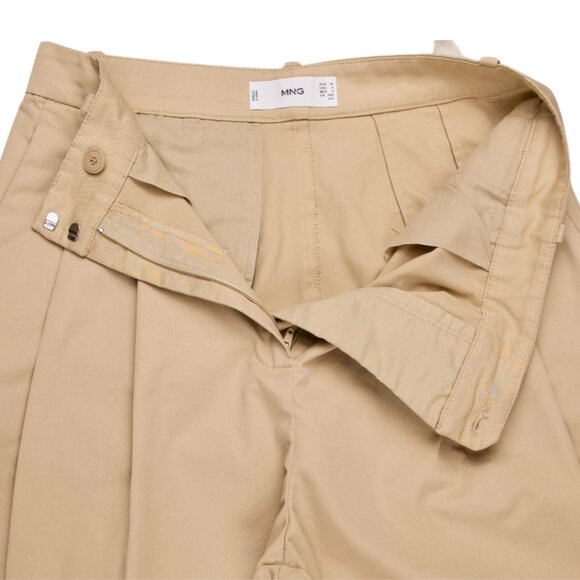 Mango MNG Pleated Beige Classic High Trousers – Pants Size US 4 - Picture 6 of 10